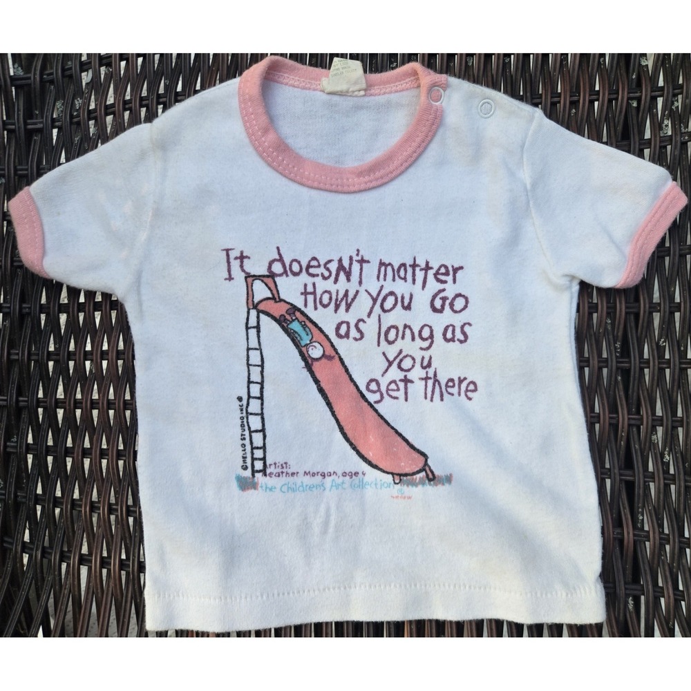 90s Single Stitch Kids T Shirt Vintage Childrens Art Collection 9-12mo Ringer